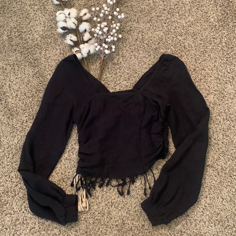 Just Bee Queen 🐝👸 Long Sleeve Fringe Top